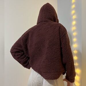 Fuzzy Zip Up Sweater